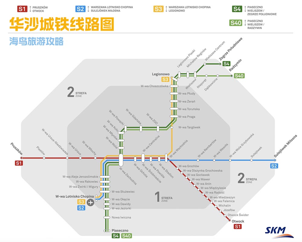 华沙城铁线路图