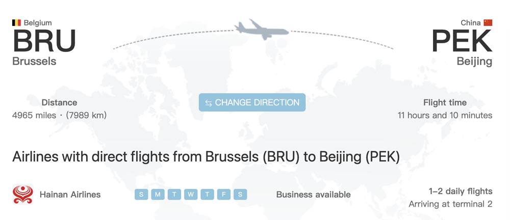 中国与比利时直飞航线:布鲁塞尔直飞北京上海深圳航班 中国与比利时直飞航线:布鲁塞尔直飞北京上海深圳航班