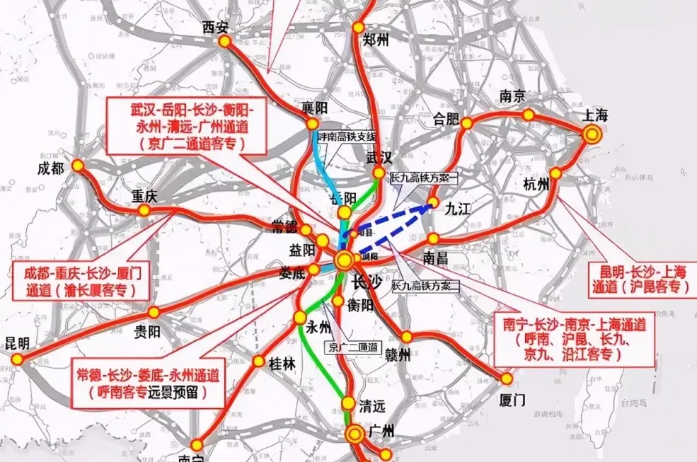 湖南省高铁和快速铁路线网图:看看湖南有多少条铁路 湖南省高铁和快速铁路线网图:看看湖南有多少条铁路