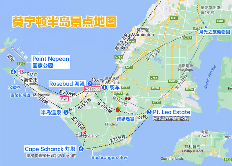 墨尔本周边一日游：莫宁顿半岛旅游景点攻略