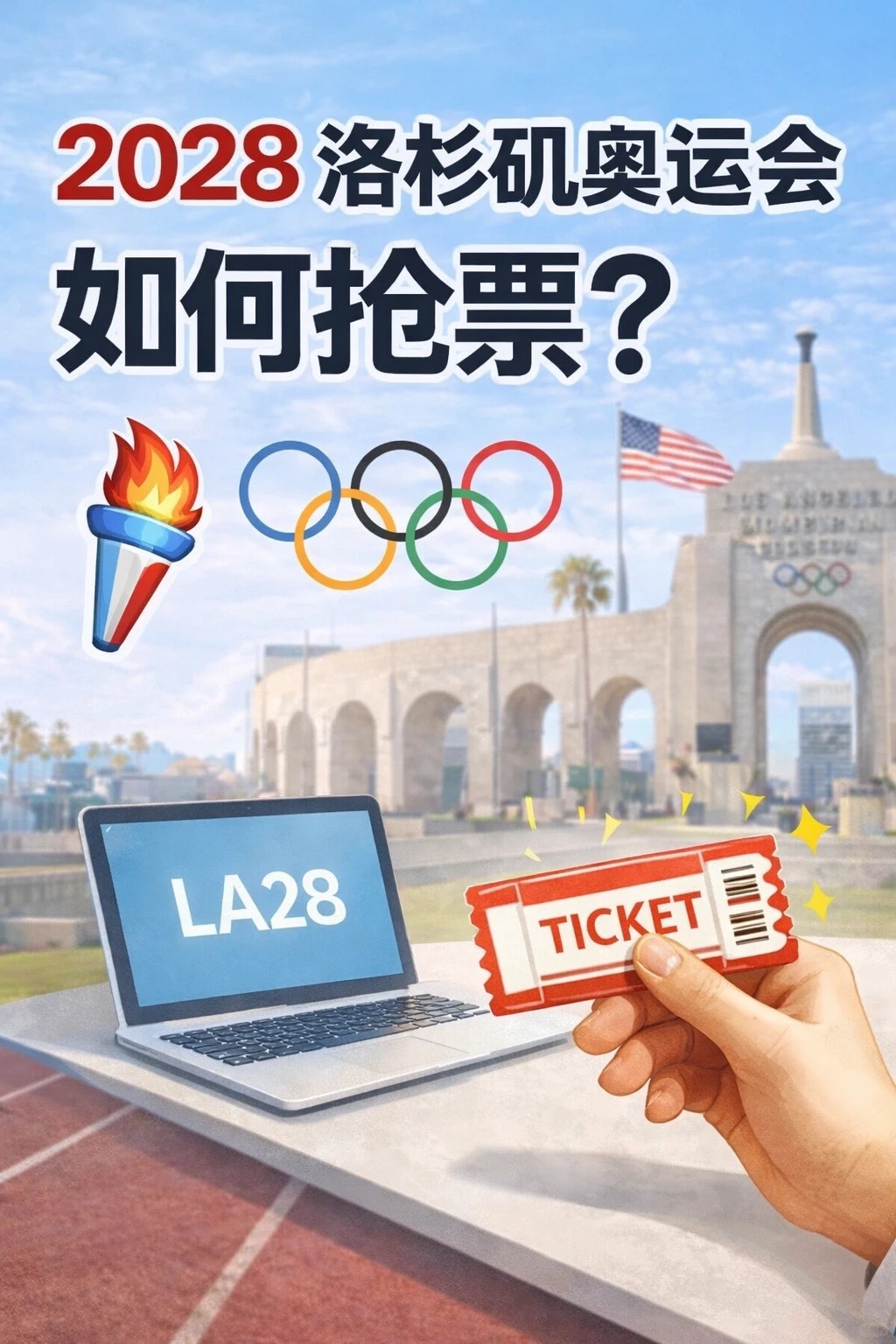 2028年洛杉矶奥运会门票购买及抢票攻略：从抽签注册到门票销售的各个时间节点